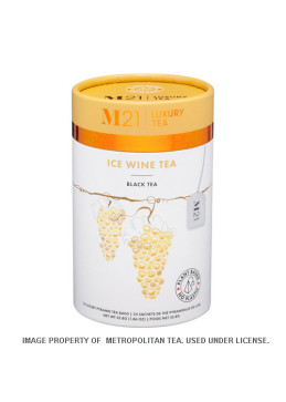 Caja té negro vino hielo vista detallada, infusión canadiense en bolsitas para conocedores
