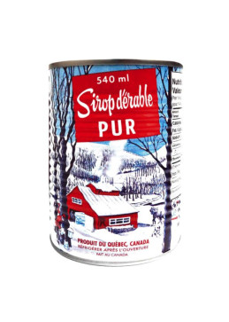 Pure amberkleurige ahornsiroop 100 % 540 ml suikerriet