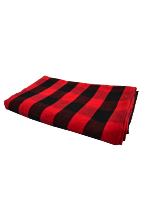 Red and black checkered tablecloth