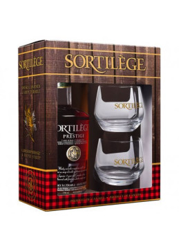 Confezione regalo Whisky Sortilège Prestige + 2 bicchieri