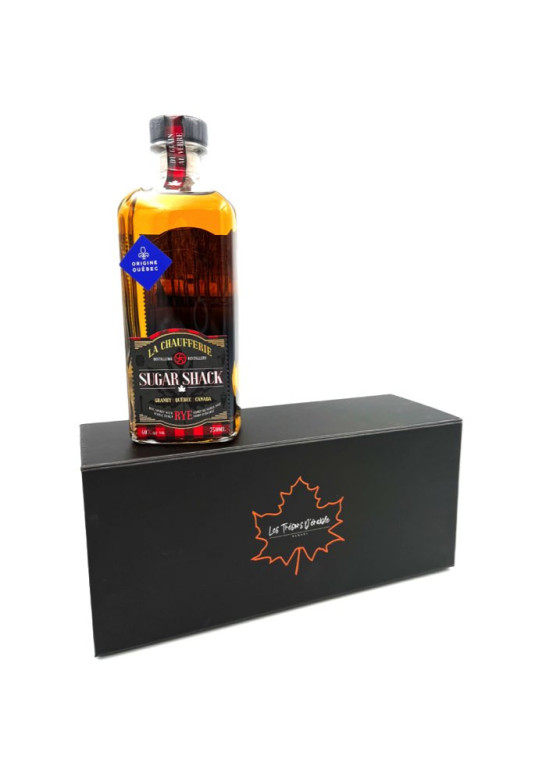 La Chaufferie rye whiskey in a gift box