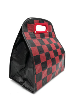 Black and white insulated lunch bag