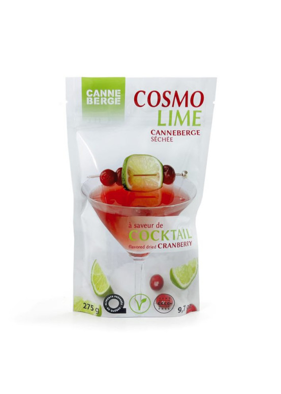 Cocktail Cosmo lime canneberge