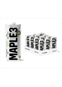 Maple 3 500ml in lifestyle-compositie, biologische ahorndrank voor gezonde levensstijl