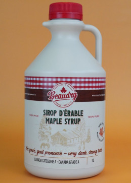 Very dark maple syrup 1 Liter in jug