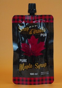 Amberkleurige ahornsiroop uit Quebec - Zakje van 100 ml
