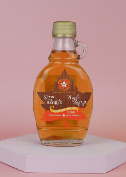 Amber maple syrup in handle 189 ml