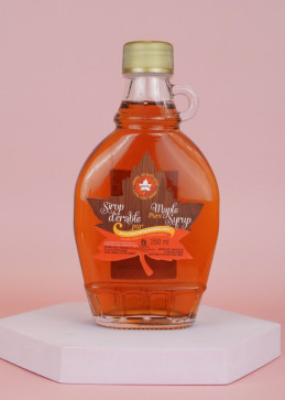 Pure amber ahornsiroop 250ml - Fles met handvat