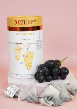Bolsita piramidal té negro vino hielo, premium infusión canadiense con hojas enteras