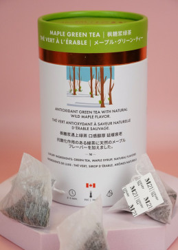 Piramidaal theezakje groene ahornthee, Canadese premium infusie met hele theebladeren