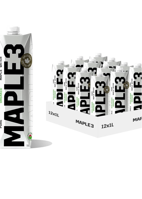 12-pack Maple 3 ahornwater 1L, praktisch formaat voor regelmatig gebruik
