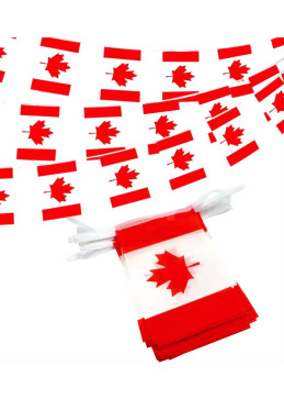 Banderola banderas Canadá 5 metros, guirnalda festiva patriótica para fiesta o evento
