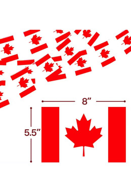 Banderola banderas Canadá 5 metros, guirnalda festiva patriótica para fiesta o evento