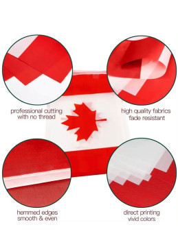 détail de fabrication des drapeaux du canada