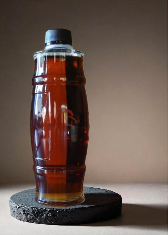 Maple syrup in oak barrels