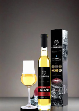 Botella Sidra de Hielo Prestige Domaine Labranche, alcohol de manzana de Quebec, etiqueta