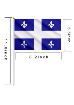 Set 10 mini Quebec vlaggen 14x21 cm lelies, perfect voor patriottisch feest evenement decoratie