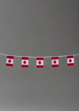 Banderola banderas Canadá 5 metros, guirnalda festiva patriótica para fiesta o evento