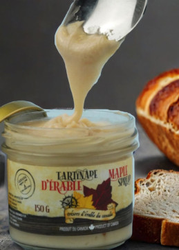 Pure Canadese ahornboter spread, romige smeerbare crème traditionele zoete specialiteit authentiek
