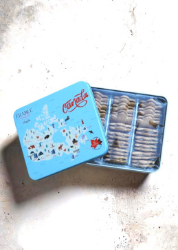 Cadeauset ahornkoekjes Canada, elegante feestelijke verpakking Quebec gourmet cadeau-idee