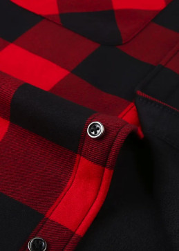 Geruit thermisch shirt knoopdetail - zorgvuldige afwerking klassieke knopenrij authentiek Canadees stijl