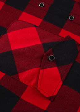 Geruit thermisch shirt mouw detail - verstelbare manchetten en afwerking houthakkershemd stijl traditioneel
