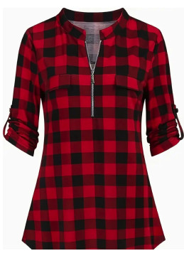 Women's casual plaid shirt...