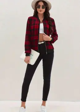 Women's Plaid Blazer