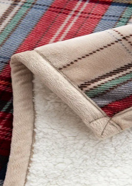 Dik gestreepte plaid dubbellaags, warme comfortabele deken woonkamer bank decoratie textiel