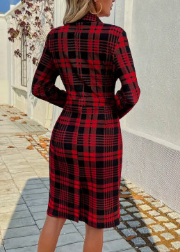 Long sleeve plaid dress