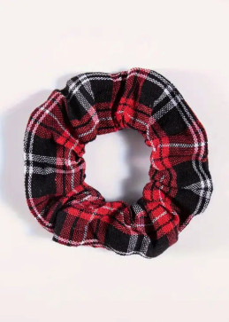 Soft plaid scrunchie