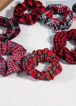 Soft plaid scrunchie