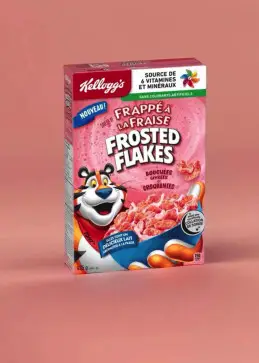 Kellogg's Frosted Flakes Strawberry Smoothie Cereal