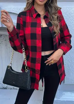 chemise rouge et noir élégante
