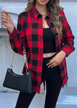 エレガントな赤と黒のシャツ