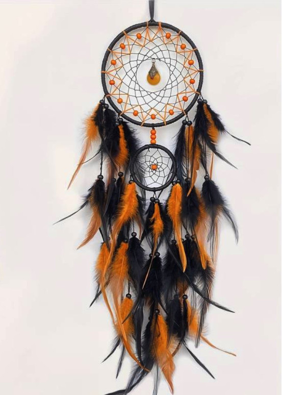 Atrapasueños naranja y negro