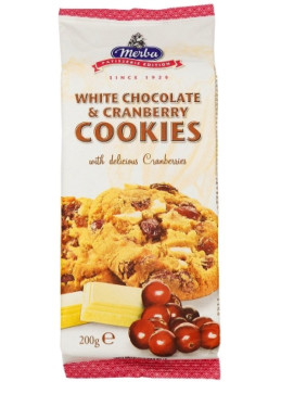 Biscotti al cioccolato bianco e mirtilli rossi