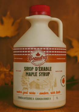 Maple syrup in a jug
