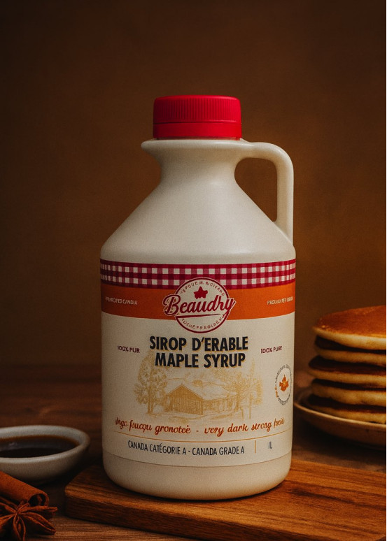 Maple syrup in a jug