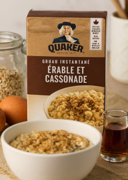 Quaker instant havermout ahorn bruine suiker Canada, klassiek ontbijt haver traditionele smaak