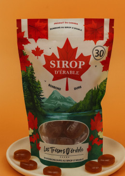 Caramelos duros jarabe arce Canadá, dulces gourmet sabor auténtico puro arce dorado