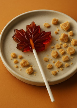 Ahornlolly uit Canada, snoepje voor kinderen authentieke pure ahornsiroopsmaak zoet