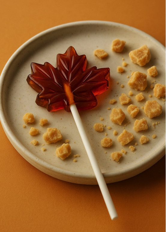 Ahornlolly uit Canada, snoepje voor kinderen authentieke pure ahornsiroopsmaak zoet