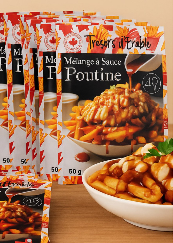 Pack van 10 zakjes poutine sausmix Trésors d'érable - voordelig formaat voor Quebec recept ahornsiroop