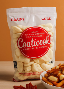 Queso para poutine en granos Coaticook 500g - queso canadiense auténtico para la célebre poutine Quebec