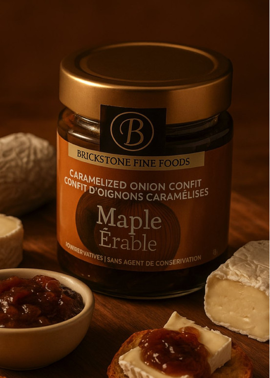 Confit cebollas caramelizadas jarabe arce 160g - condimento Quebec agridulce para carnes y quesos