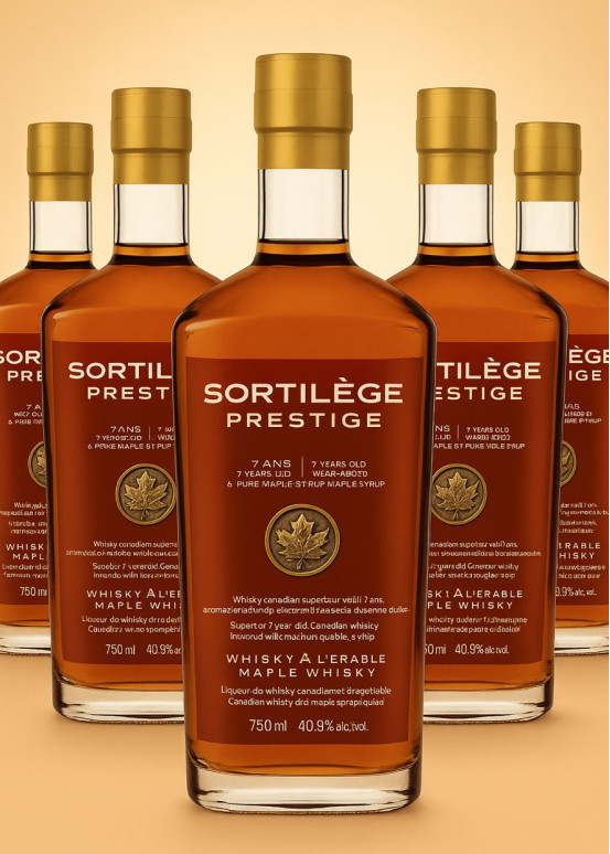 5er-Pack Sortilège Prestige 7 Jahre, Premium-Sortiment mit Ahornsirup und torfigem Whisky
