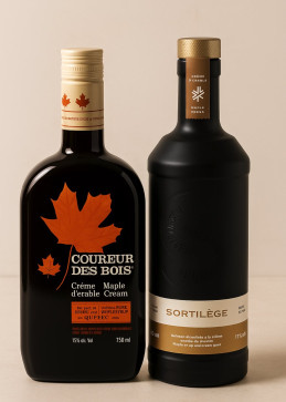 Dúo de cremas quebequesas : Coureur des Bois y Sortilège, dos cremas de arce con whisky canadiense