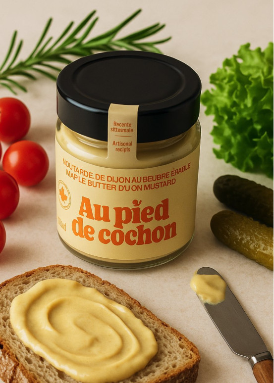 Mosterd met ahornboter - milde en romige Quebec kruid voor het verfijnen van saladedressings en vlees