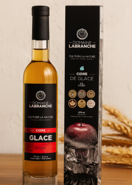Botella Sidra de Hielo Prestige Domaine Labranche, alcohol de manzana de Quebec, etiqueta